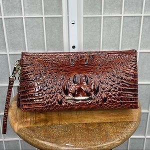 Brahmin Womens Pecan Melbourne Kayla Wristlet Handbag